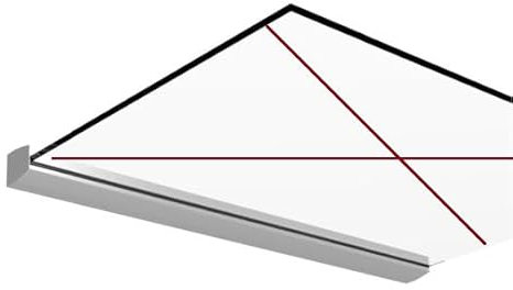 Sellon24® Aluminium Vordach 300 cm Haustürvordach Haustür Glasvordach ALU Tür Überdachung Profil für Glas 21,52 mm Glasdach Leiste Natural Eingangsüberdachung / 3000 mm