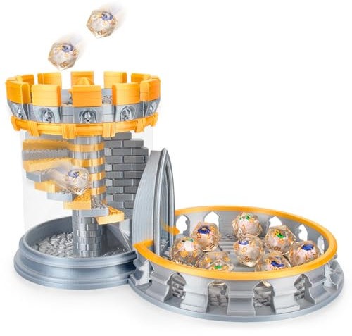 Byhoo D&D - Torre di cubo con base ingrandita, finestra di visualizzazione e materiale PLA portatile, per dungeons and Dragons Tabletop RPG accessori da gioco