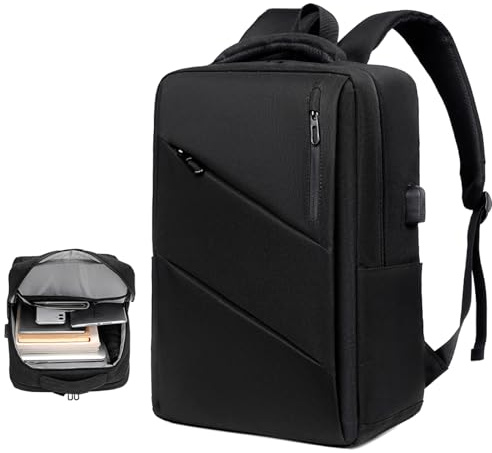 TOPCHANCES Ryanair Handgepäck 40x30x20 Handgepäck Rucksack 45x30x16 Flugzeug 17L Leicht mit 15.6 Zoll Laptopfach Reiserucksack Travel Backpack Tasche Laptop Rucksack für Herren Damen,Schwarz