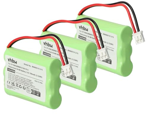 vhbw 3x batteria sostituisce 525734-001, TFL3X44AAA650-CD77-01B per telefono fisso cordless (700mAh, 3,6V, NiMH)