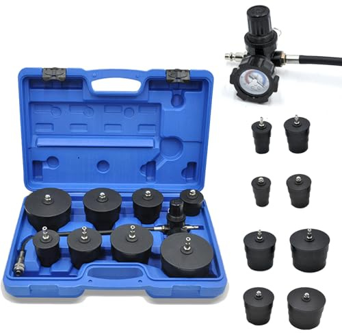 9 Pièces SystèMe de Refroidissement de L'air de Suralimentation du Turbocompresseur, Adaptateur pour Système D'air de Suralimentation, Kit de Test de Fuite de Suralimentation avec Testeur à Manomètre