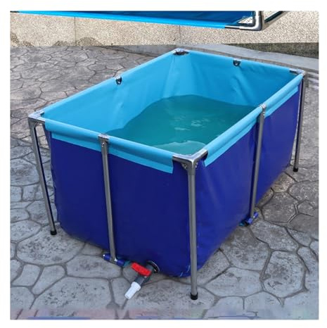 Generico Laghetto per Pesci Portatile Fuori Terra - Serbatoio d'Acqua Pieghevole in Tela, Vasca temporanea per Pesci da Esterno e Vasca Ornamentale per Il Nuoto, Ideale per Il Cortile (1,2 m x 0,8 m