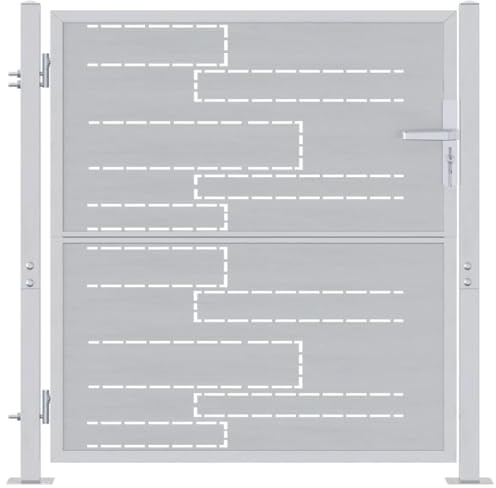 vidaXL Gartentor mit Schloss Silber 85 x 97 cm Edelstahl, Garten und Terrasse, Rechteckig, Modern, Elegante Räume für das Leben im Freien, Einzigartige Designs, Entspannende Umgebungen, Beigefarben