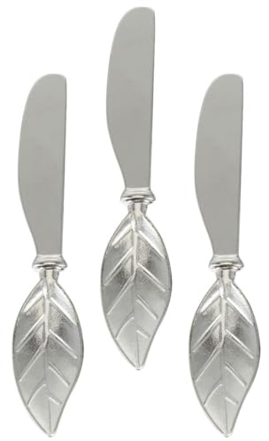 TOYANDONA Lot de 3 Spatules à Beurre en Alliage de Zinc, Coupe-Fromage Ergonomique Forme Feuille, Racloir à Beurre Multifonction Cuisine et Décoration Pâtisserie, Outil Pratique pour