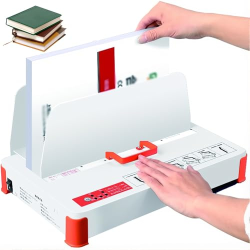 Máquina de Encuadernación de Pegamento Caliente Eléctrico, Máquina Encuadernadora Térmica con Un Grosor Máximo de Encuadernación de 50 Mm, 3 Configuraciones de Temperatura