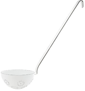 Riess, 0308-033, Schöpflöffel ø 8cm, WEISS, Weiß, Emaille, Vol. (rec.): 0,1 Liter, Made in Österreich, LBH: 33,0x8,1x6,9cm, 0,144kg, Induktionskocher kompatibel, Gasherd geeignet, Ofenfest