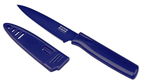 KUHN RIKON 22814 Messer Colori 1 Rüstmesser blau Gemüsemesser antihaftbeschichtet 19,5 cm m. Klingenschutz