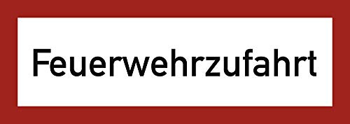 Schild Feuerwehrzufahrt gemäß DIN 4066 Alu 105 x 297 mm (Brandschutzschild, Parkverbot, Einfahrt freihalten) wetterfest