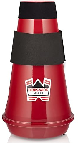 Denis Wick Euphonium Travel Mute, 5587 - Red Aluminum Practice Mute with Quiet, Free-Blowing Response, In-Bell Compact Design, Cork Damper, and Neoprene Pads - 5.75 x 5.75 x 12.75 Inches