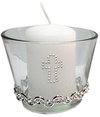 SET : 3 Kerzen & 3 Gläser Tischdekoration Hochzeit Taufe Kommunion Konfirmation VK005