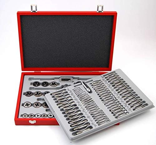 Krino 17012600 machos y terrajas HSS M + MF 2 ÷ 18 para garaje y Officine, juego de 110 piezas), acero