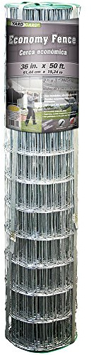YARDGARD 2 in. x 3 in. Mesh Welded Wire Fence Roll, 36 in. x 50 ft., 16 Gauge Galvanized Steel Fence for Animal Enclosures, Garden Protection and Property Fencing