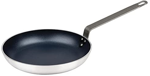 Vogue Aluminium Fry Pan with Non Stick Teflon Platinum Coating in Black & Silver - Frying Kitchen Heavy Duty Cookware - 400 x 60mm