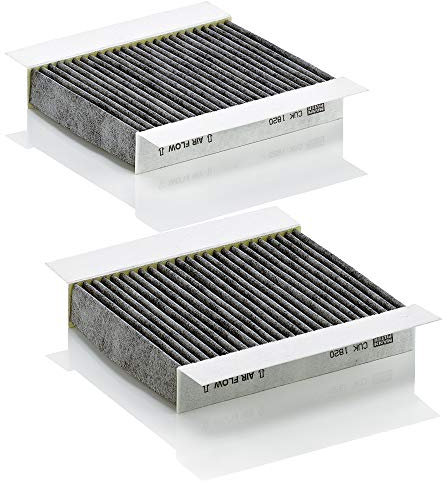 MANN-FILTER CUK 1820-2 Filtro de aire de cabina - Filtro de Polen con Carbón activado - (set de 2) para Automóviles + Vehículos de transporte
