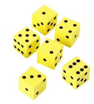 6 x inlärningsresurser 16 mm skumprickiga tärningar [leksak]