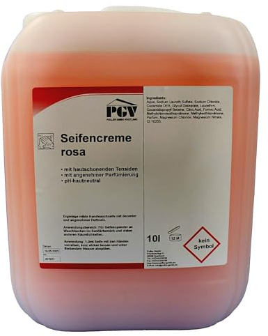 Seife - ROSA - Cremeseife Seifencreme Flüssigseife 10 Liter Kanister (1 x 10 Liter)