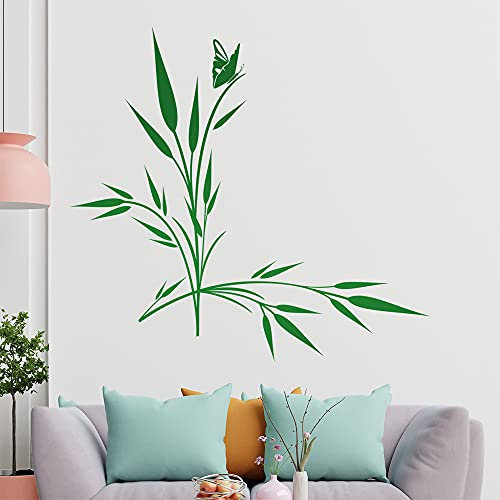 kleiner Falter auf Gras Wandtattoo in 6 Größen - Wandaufkleber Wall Sticker - Dekoration, Küche, Wohnzimmer, Schlafzimmer, Badezimmer