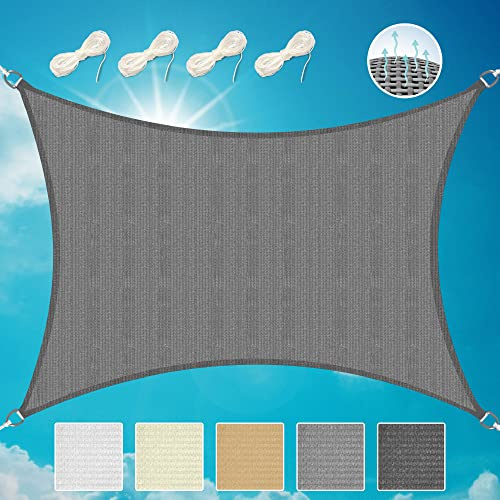 Sol Royal SolVision HS9 – Rectangular Sun Shade Sail 3x2 m HDPE Breathable & UV-light resistant Sun Protection for Terrace, Balcony, Pool & Garden – Sun Sail 300x200 cm Shade Fabric Anthracite