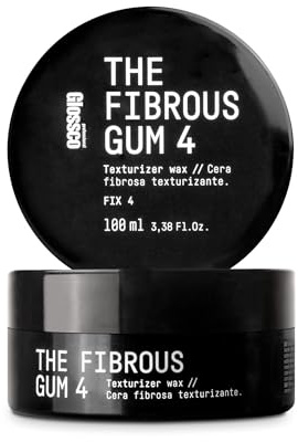 GLOSSCO PROFESSIONAL - Cera para el Pelo The Fibrous Gum, 100 ml, Fijación Nivel 4, Cera Fibrosa Texturizante, Acabado Mate, Aporta Volumen, para Cabellos Cortos y Medios, Manejabilidad Continua