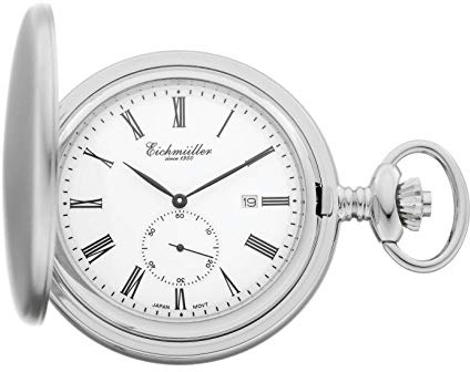 Eichm?ller Since 1950 Taschenuhr Quarzwerk Kleine Sekunde Datum incl. Kette 8211-02