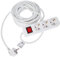 VALUE Regleta de enchufes de 3 Hojas con Interruptor, Blanco, 10 m