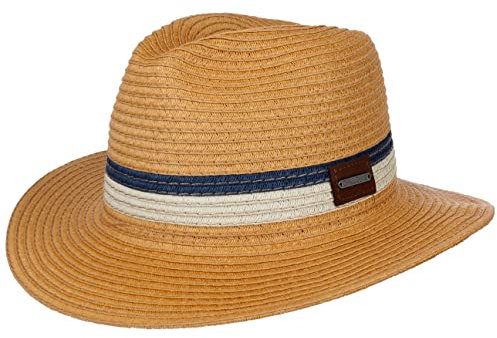 CHILLOUTS Manaus Hat Herren Sonnenhut - Panama Hut Herren Sommer UV Schutz UPF50+, Strohhut Breite Krempe, Hochwertiger Sonnenhut Verstellbar, Braun, S-M