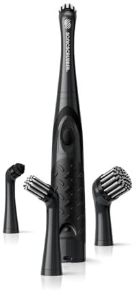 SonicScrubber Stiefelbürsten-Reinigungsset - Hochleistungsmotor - Wasserdicht - Leichtgewicht - Inklusive 4 Bürstenköpfen - Ideal für Outdoor-Schuhe - Schwarz und Blau