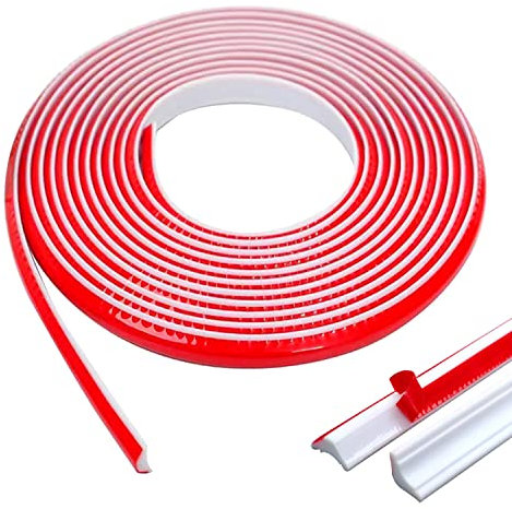 JReHuiG 10m Moulures Flexibles Auto-adhésives, Blanc Bandeau de Finition de Cuisine pour Moulure Plafond, Bords de Murs (12 x 9 mm) (Blanc)