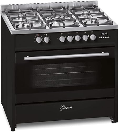 GURARI Centre de cuisson à gaz 911 BL, Centre de cuisson électrique à gaz 90 cm/Gamme Coocker/gaz naturel/propane