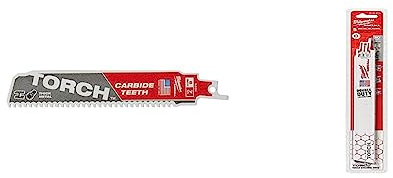 Milwaukee 48005201 (1) 150 x 7 mm The Torch HM weiß 6 & Säbelsägeblatt The Torch, 230/2,5mm, 5er-Pack, Metall, Weiß