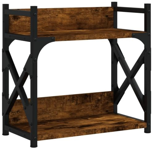 vidaXL Druckerständer 2 Ablagen Räuchereiche 40x20x40 cm Holzwerkstoff