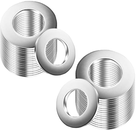 ORTAVA 50 Stück Unterlegscheiben M4,M4×9mm Edelstahl Beilagscheiben A2 V2A 304,DIN125 Unterlegscheiben,Rostfreie Flat Washers für Schrauben & Muttern & Gewindestange (Silber)