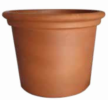 Vase en terre cuite Made in Italy - Jardinière en cuit, diamètre 43 cm, hauteur 32 cm