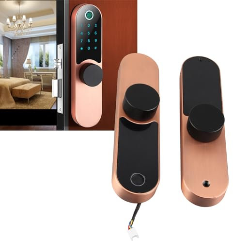 Topyond Smart Fingerabdruck-Türschloss,Fingerabdruck-Passwort-Schloss, Bluetooth Türschloss Haustür Mit App, Intelligentes Bluetooth Elektronisch Für Büro Hotel Wohnungstür,für 30-65mm Tür