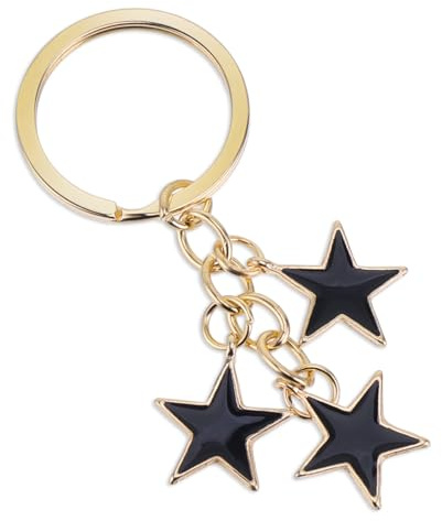 Star Keychain Women's Stars Bag Charms Cute Enameled Keychain Keyring For Women Girls Aesthetic Accessories Stainless Steel Key Ring Purse Handbag Backpack Bag Charms Car Holder Kawaii Aesthetic Gifts