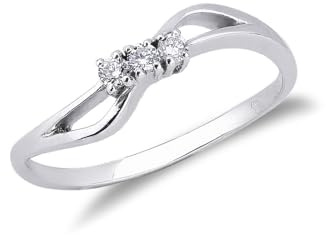 GV GIOIELLI DI VALENZA Anello in oro bianco 18k stile trilogy con Diamanti (18)