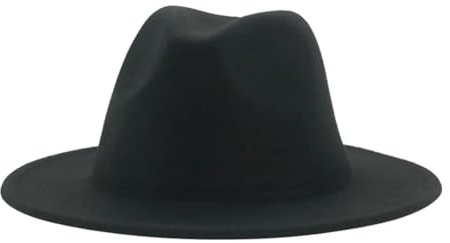 SOYNIA Fedora Trilby Filzhut Hut Hut Damen Hut Mann Hüte Für Frauen Mode Hochzeit Dekorieren Kamel Panama Kappe 60-62 cm (XL) Schwarz