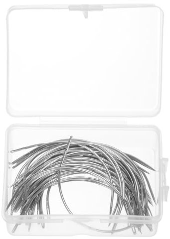 sourcing map 50Pcs Curved Needles 3.5 C Type Weaving Sewing Needles Wig Making Upholstery Big Eye for Carpet Leather Canvas Repairing Blocking Knitting