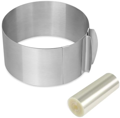 Cake Rings For Baking Mousse Mold Acetate Cake Collar Set Round Cake Molds Adjustable 6 to12 Inches Mousse Cake Rings, 5.5 x 394 inch Clear Cake Acetate Sheet Rolls