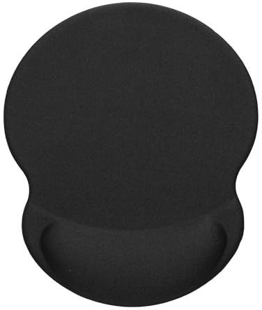 kwmobile Mauspad mit Handgelenkstütze - Mausunterlage mit Handgelenkauflage aus Polyester und Silikon - Maus Pad mit Handballenauflage Büro Gaming Schreibtisch - Schwarz