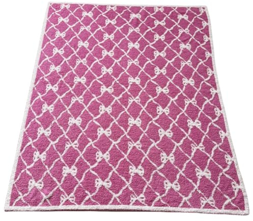 GPPYMX Coperta da letto, in microfibra, con fiocco, in peluche, 127 x 152,4 cm, alla moda, graziosa coperta per camera da letto o divano (P)