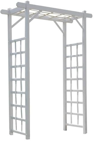 HKYBCF Arche de Jardin Arche de Jardin en PVC de 57 x 84 Pouces, Cadre en Treillis extérieur décoratif ou Treillis for Plantes grimpantes, Blanc