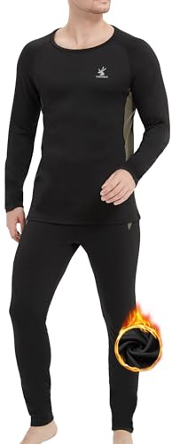 fawnwit Thermounterwäsche Herren Set Warme Skiunterwäsche Herren Atmungsaktiv und Thermo Lange Unterwäsche Funktionsunterwäsche für Männer bei Winter und Sport