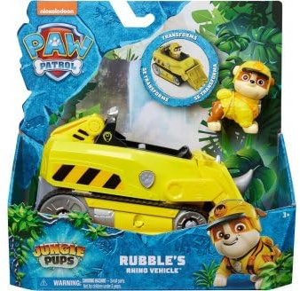 cavernedesjouets Coffret pour Pat Patrouille Jungle Pups Ruben + véhicule Tout Terrain de Luxe Transformable - Set Figurine et Voiture avec Carte Tigre