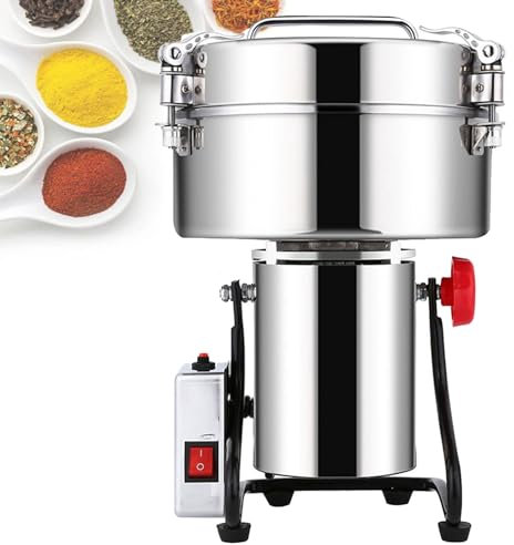 Molinillo de granos eléctrico de 4500 g, molinillo de hierbas, molino de granos de especias de alta velocidad para arroz, hierbas, maíz, nueces, sésamo, pimienta, soja, molinillo de granos comerc