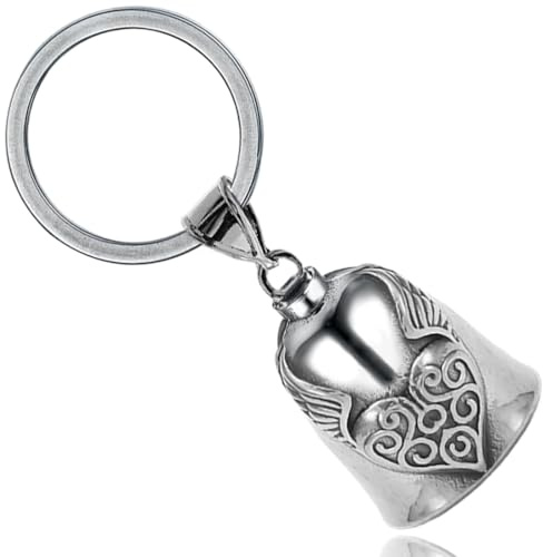 JEYORZY llavero Moto Campana Guardiana, Aceite Campana de Motocicleta Ángel de la Guarda, con Anillo Colgante, para Bicicletas, Coches, Motocicletas, Vehículos Eléctricos,Amuleto de Protección