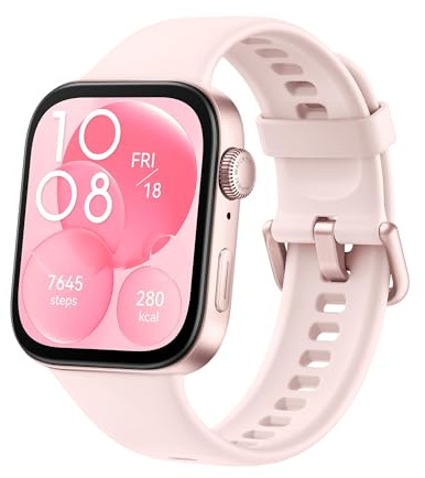 HUAWEI WATCH FIT 3 Smartwatch for men women, iOS & Android, Up to 10 Days Battery Life, Bluetooth Calls, GPS Smartwatch, Aluminum Case, AMOLED Display, Health&Fitness Tracker, Pink strap (Renewed)