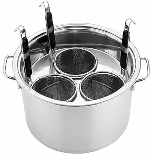 FLTRGO Pentola Multifunzionale per zuppa con colino, utensile per Cucinare la Pasta con cestelli per colino, Set per pentole per Pasta con cestello per colino, Set di pentole, Set di Inserti per cu~/