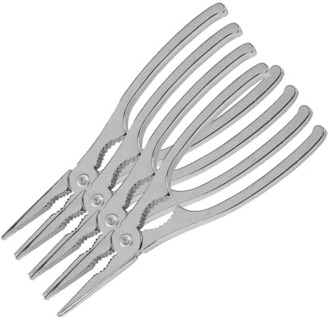 Fackelmann Tenacilla de Marisco, Pinzas Marisco para Abrir Cáscara de Marisco, para Patas de Cangrejo, Langosta, Bogavante, Nécoras, Acero Inoxidable, 17x4.5cm, 1 ud. (Paquete de 4)