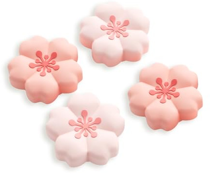 GeekShare Lot de 4 capuchons de joystick en silicone pour Switch 2, accessoires de protection pour joystick, antidérapant, confortable (fleur de cerisier)